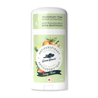 Stick of Green Beaver aluminum-free antiperspirant deodorant Sunny Citrus scent front view