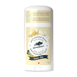 Stick of Green Beaver aluminum-free antiperspirant deodorant Vanilla Bliss scent front view