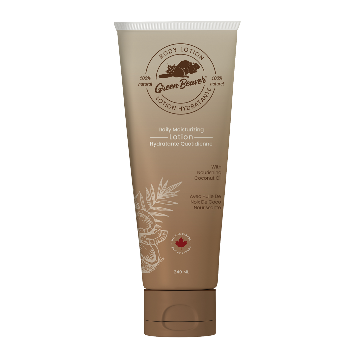 Green Beaver coconut body lotion bottle