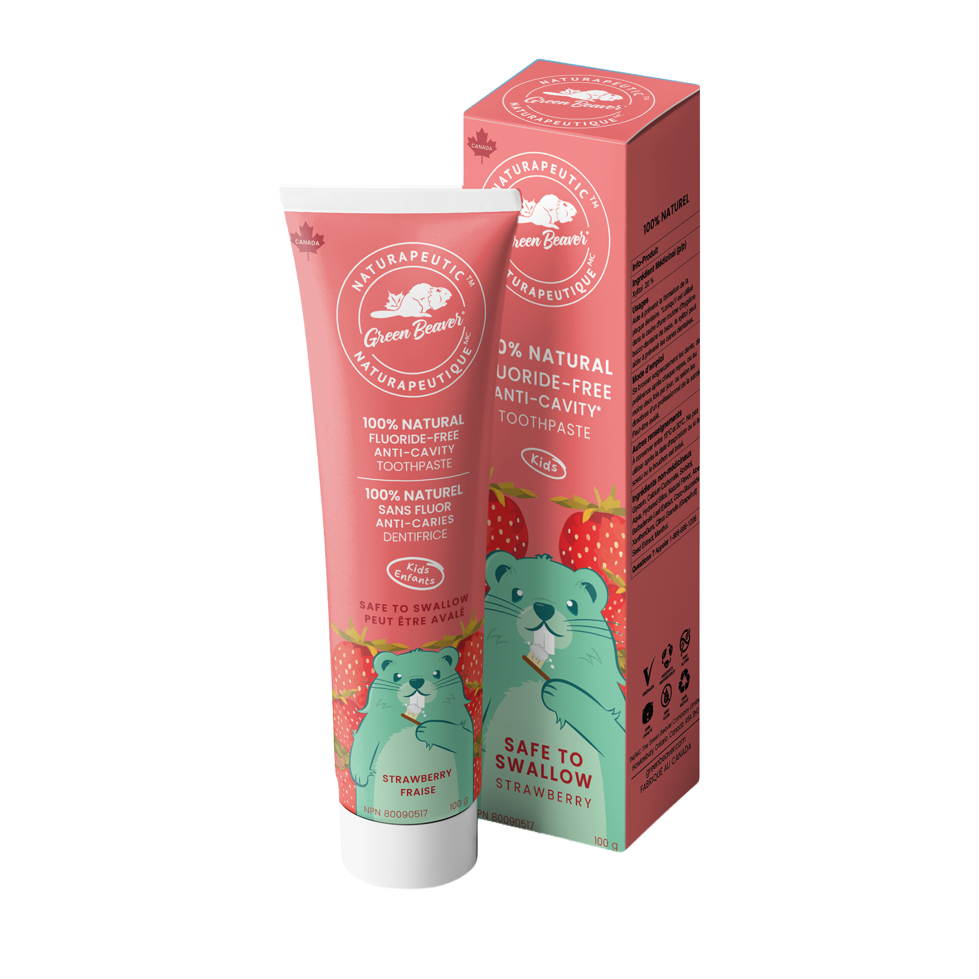Fluoride-Free Strawberry Toothpaste for Kids – Green Beaver