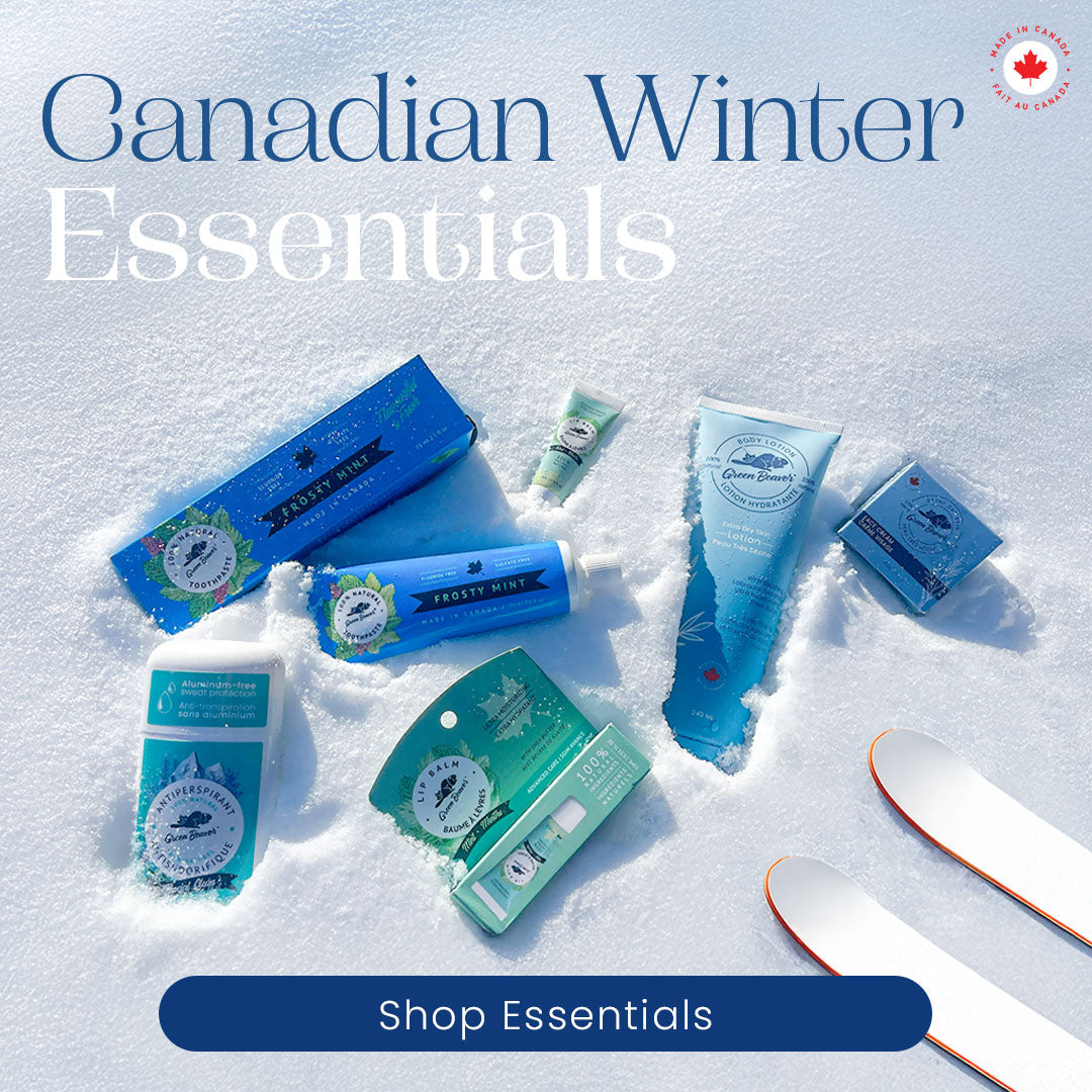 Green Beaver winter personal care essentials in the snow