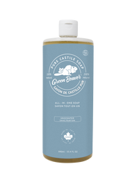 A bottle of Green Beaver's unscented Castile Soap