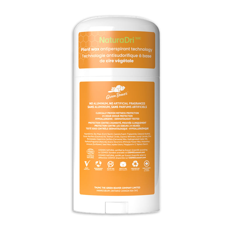 Green Beaver aluminum-free antiperspirant deodorant Exotic Paradise scent back label