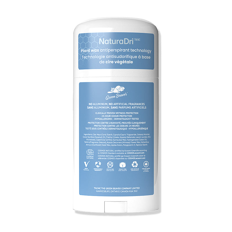 Green Beaver aluminum-free antiperspirant deodorant Fresh Verve scent back label