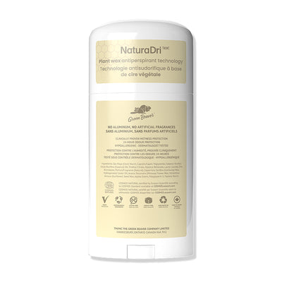 Green Beaver aluminum-free antiperspirant deodorant Vanilla Bliss scent back label