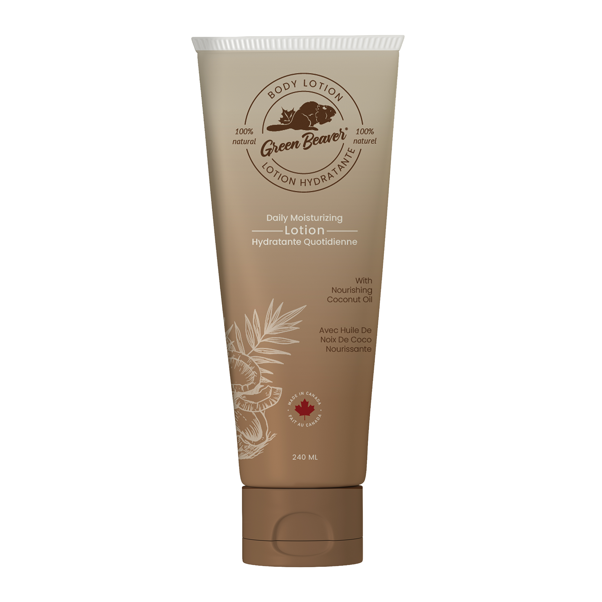Green Beaver coconut body lotion bottle