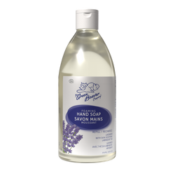 A bottle of Green Beaver's Foaming Hand Soap in Lavender scent on a white background