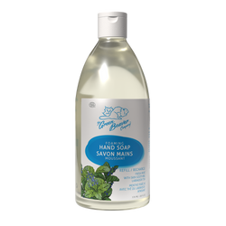 A bottle of Green Beaver's Foaming Hand Soap in Fresh Mint scent on a white background