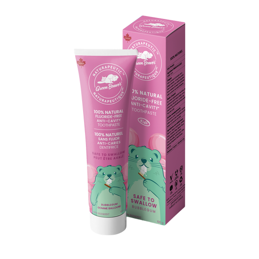 Green Beaver Kids Naturapeutic bubble gum toothpaste tube and box