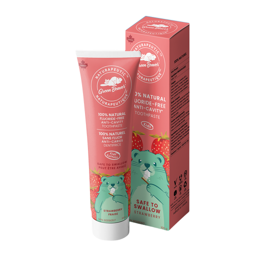 Green Beaver Kids Naturapeutic strawberry toothpaste tube and box
