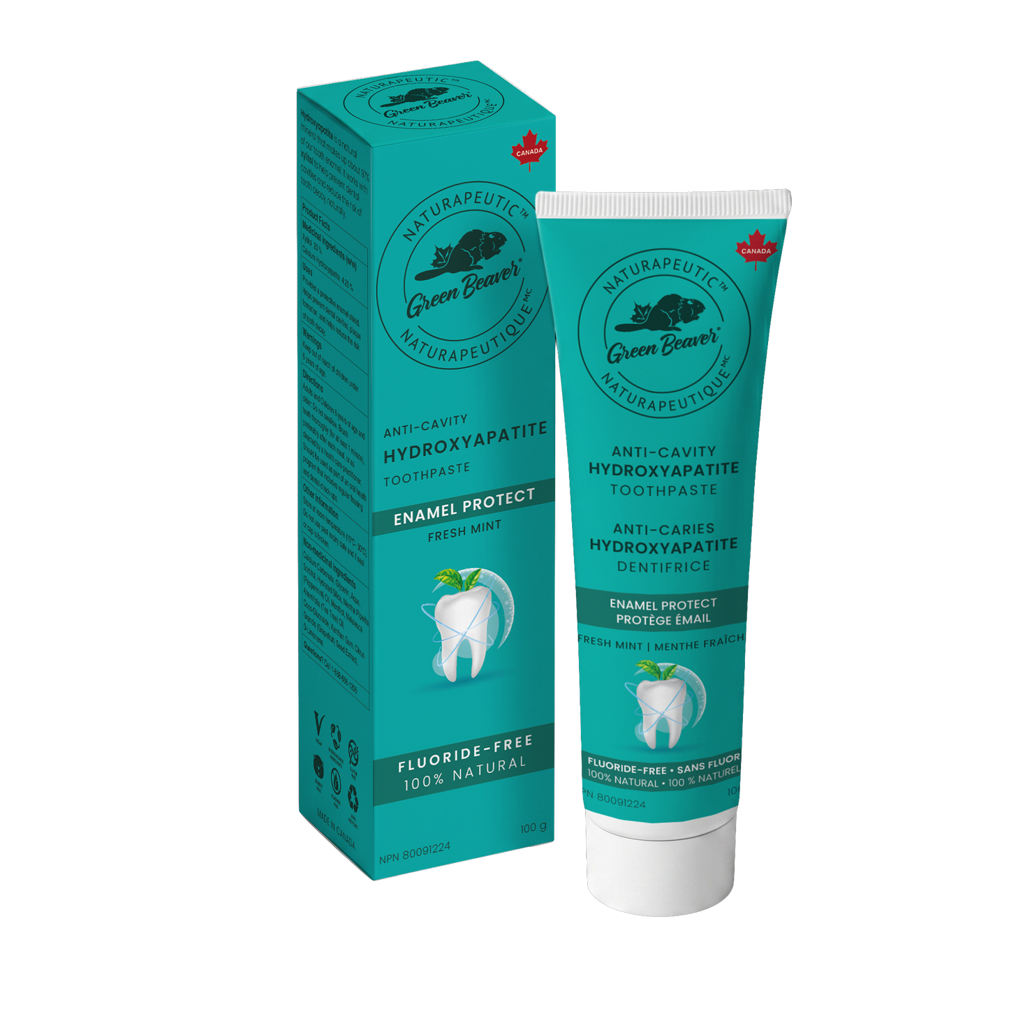 Green Beaver Naturapeutic enamel protect toothpaste tube and box