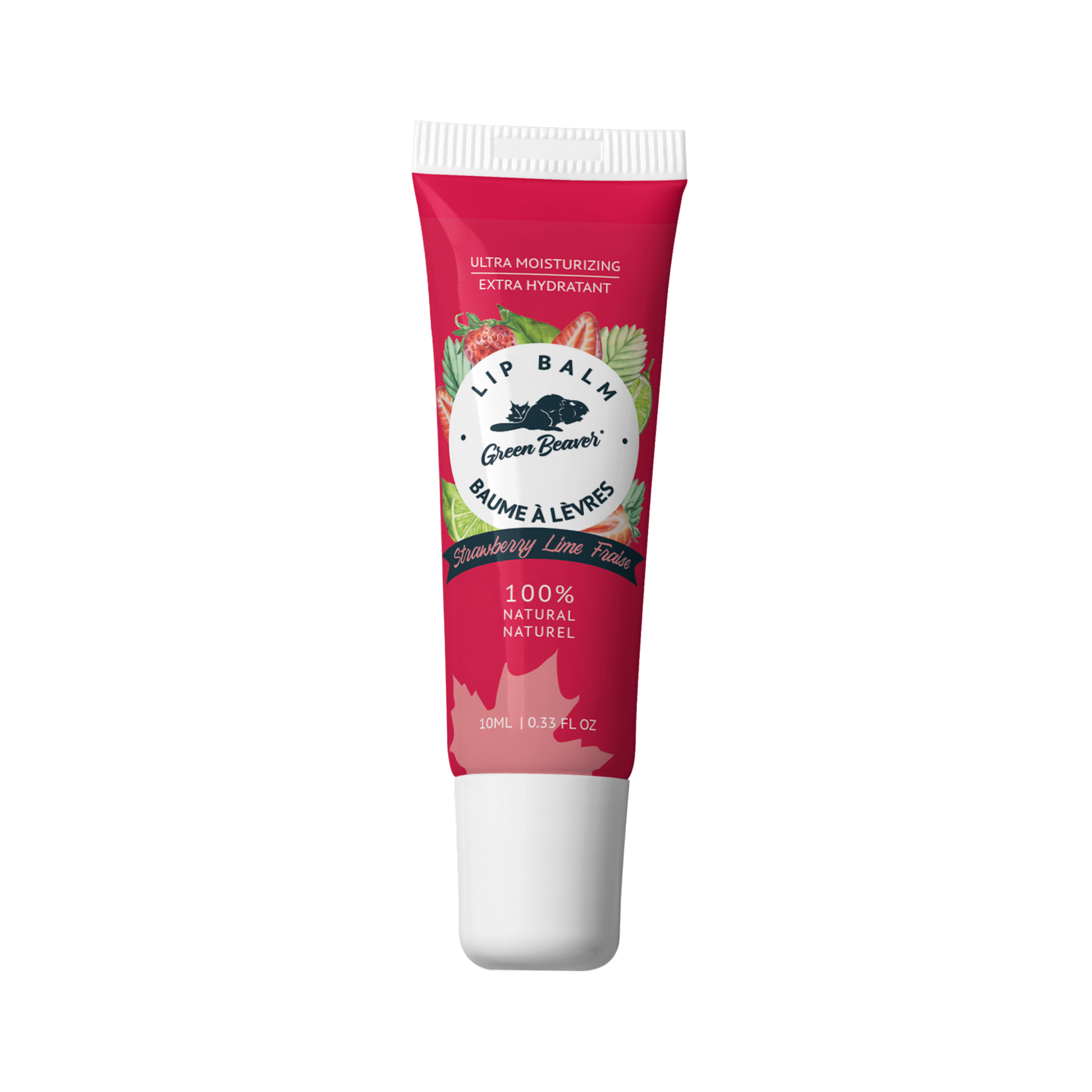 Green Beaver strawberry-lime lip balm tube